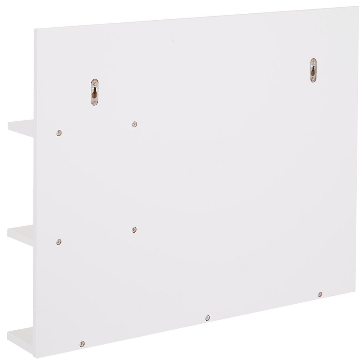 BADSPIEGEL mit 3 Ablagen, für Badezimmer, Weiß, 60 x 10 x 48 cm - Weiß, Glas (10/48/60cm) - Kleankin