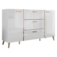 SIDEBOARD Picru 150 2D3SZ - Goldfarben/Weiß, Holzwerkstoff/Kunststoff (154/92/38cm) - MIRJAN24
