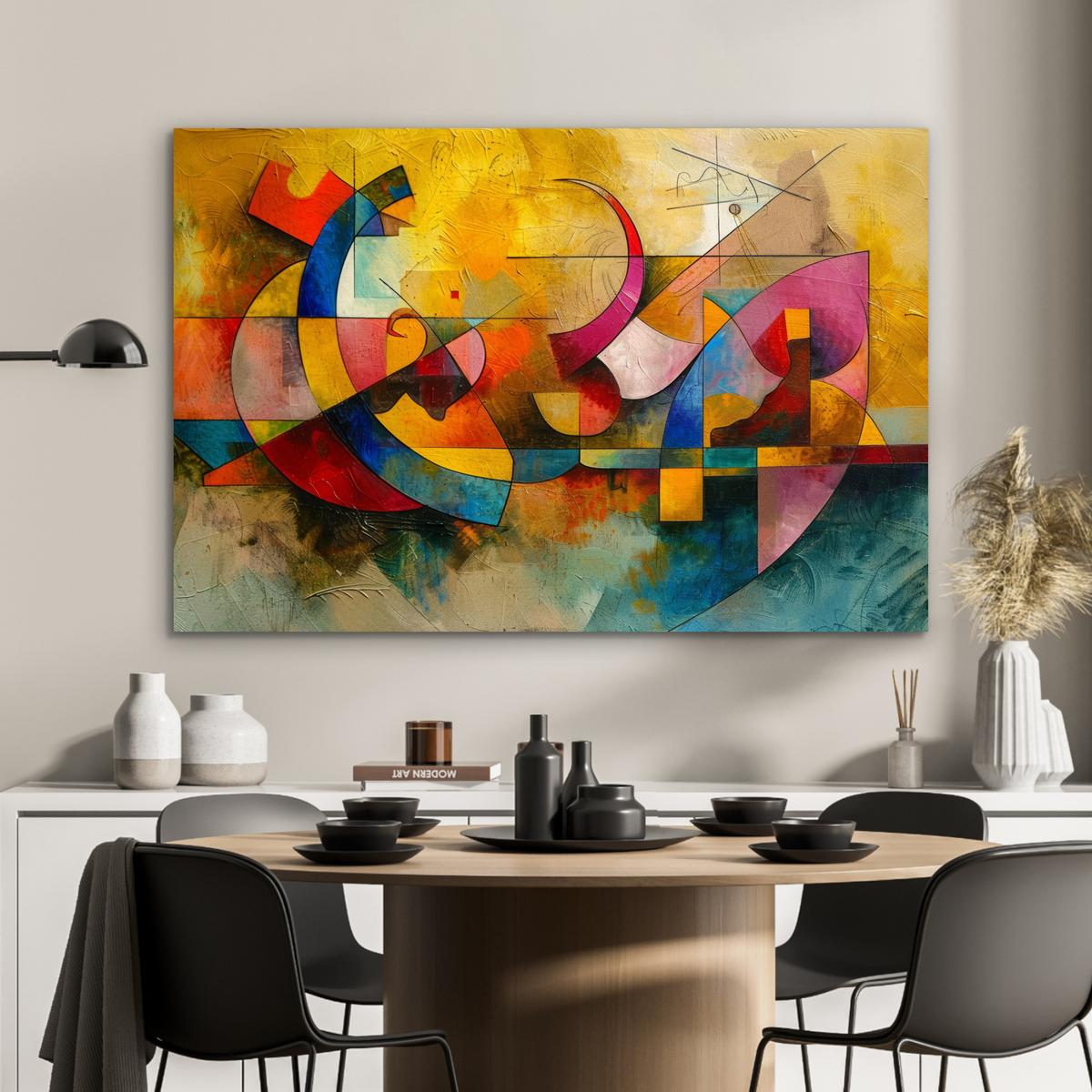 METALLBILD Kunst - Abstrakt - Modern Deko Groß 120x80 cm - Gelb, Metall (120/80cm) - MuchoWow