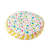 BODENKISSEN rund, bunte Punkte & gelbe Streifen, Ø 43/7 cm - Multicolor, Textil (43/43/7cm) - Homescapes