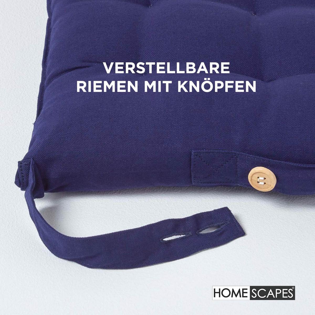 STUHLKISSEN dunkelblau 40/40/6,5 cm - Dunkelblau, Textil (40/40/6.5cm) - Homescapes