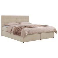 BOXBETT SOLVEN 160/200 - Beige Stukture - Topper T25 - H3 - Beige/Schwarz, Kunststoff/Textil (160/200cm) - MKS