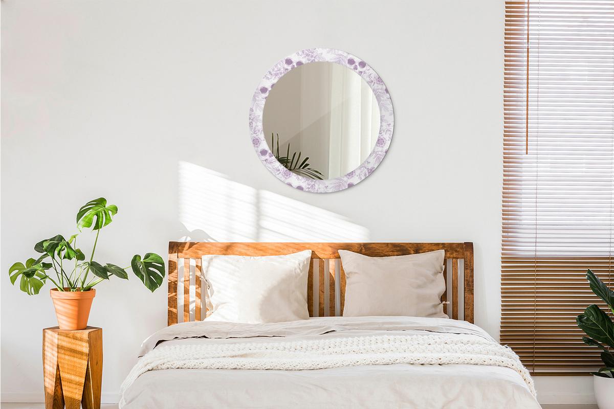 SPIEGEL Rund Ø 70 cm mit Aufdruck - Violett, Glas (70/70/0.4cm) - Wallfluent