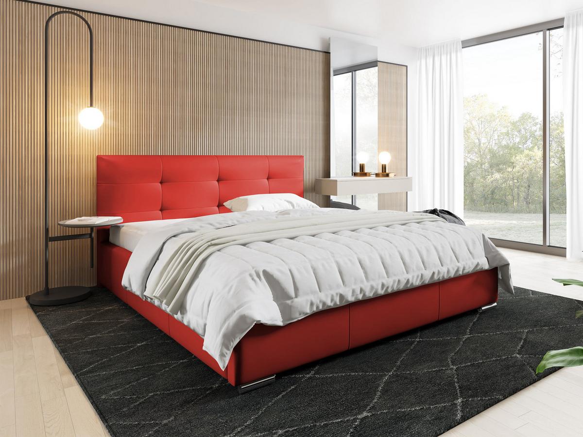 POLSTERBETT Lazio - Rot, Holz (160/200cm) - MIRJAN24