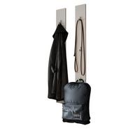 GARDEROBENPANEEL Set 2-teilig weiß 115 cm, Flurgarderobe mit Haken - Weiß, Holzwerkstoff/Metall (13/115/3cm) - Inn.Furn