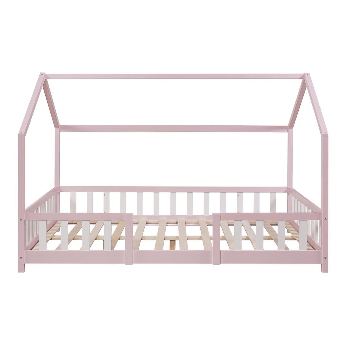 HAUSBETT Sisimiut - Pink/Weiß, Holz (120/200cm) - [en.casa]