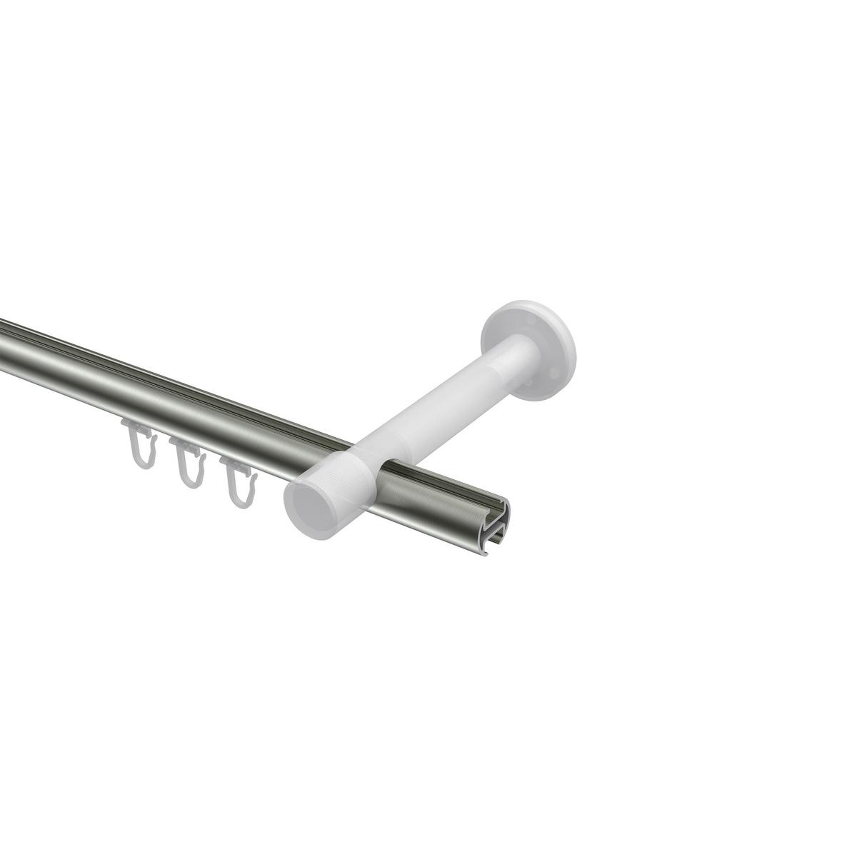 GARDINENSTANGE INNENLAUF Prestige Santo 360 cm (geteilt in 2 x 180 cm), 1-läufig, 20 mm Ø Edelstahl-Optik - Edelstahlfarben, Metall (360cm) - INTERDECO