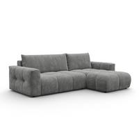 ECKSOFA VERONA 4-Sitzer rechts, Grau - Schwarz/Grau, Holz/Textil (266/173cm) - Courtois Laville