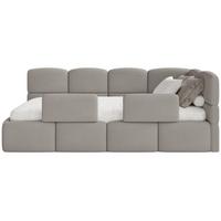 KINDERBETT Cloudy Hellbraun 120 cm, Chenille - Hellbraun/Schwarz, Kunststoff/Textil (120/200cm) - Selsey