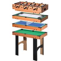 4-IN-1 Mini Multispieltisch mit Tischfußball Tischhockey Tischtennis Billard - Multicolor, Holzwerkstoff (78/92cm) - HOMCOM