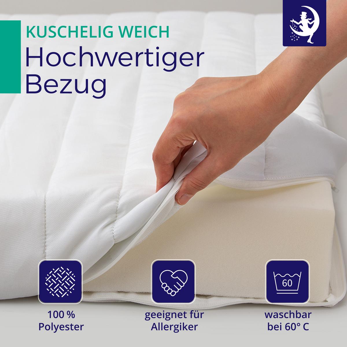 JUGENDMATRATZE 100x200 cm – Kaltschaummatratze H3 mit waschbarem Bezug - 11cm Höhe - Weiß, Textil (100/200cm) - Mister Sandman