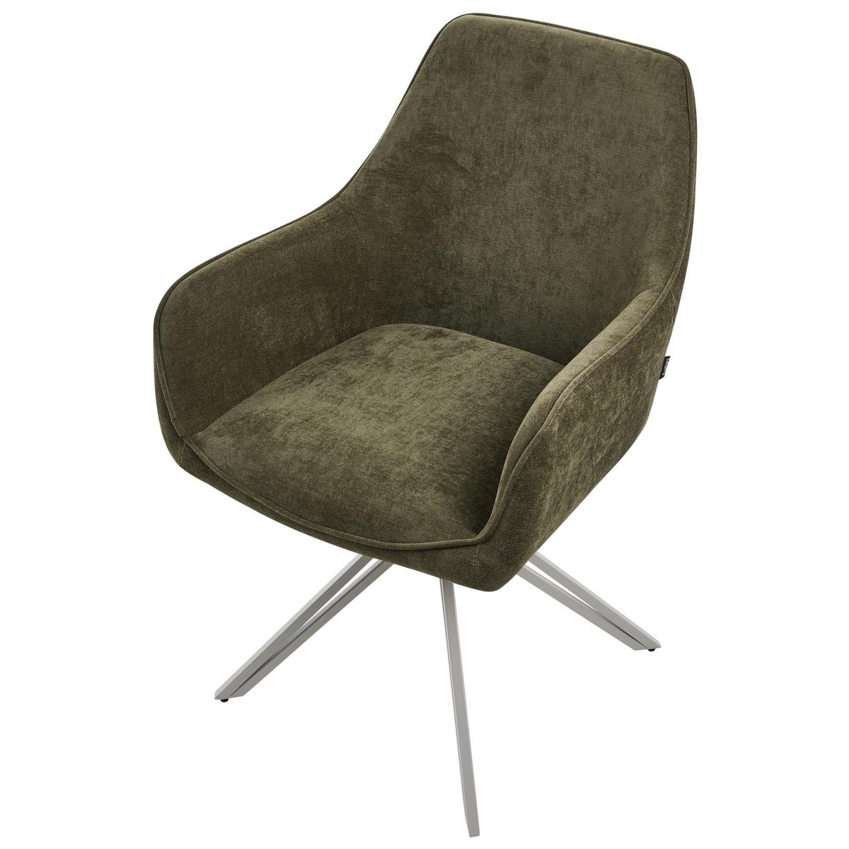 ESSZIMMERSTUHL 2er-Set Stoff Dunkelgrün Jodar - Grün, Textil (56/83/60cm) - Beliani