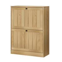 SCHUHESCHRANK Eichenfarben Mit 2 Kippfächern Mid-Century - Eichefarben, Holzwerkstoff (60/80/24cm) - Urban Meuble