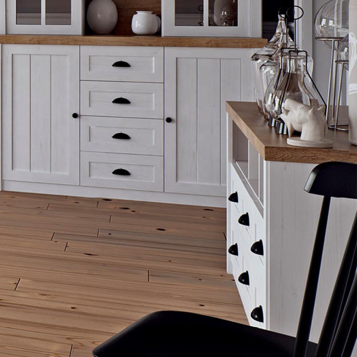 SIDEBOARD Léandre Weiß und Holz - Weiß, Holzwerkstoff (130.2/68.1/43.3cm) - Petits-meubles