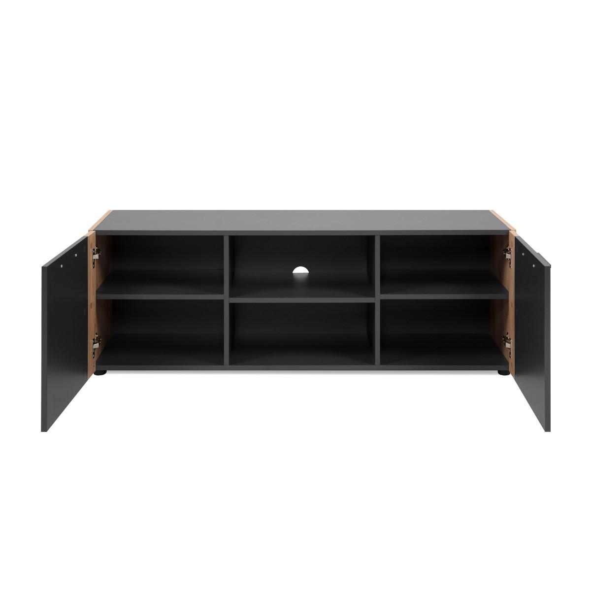 TV-ELEMENT Cento 56A Anthrazit - Anthrazit, Holzwerkstoff/Kunststoff (47.5/138/34.5cm) - Calicosy