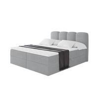 BOXBETT mit Matratze H4 - NINA - 180x200 cm Grau - Silberfarben, Holzwerkstoff (180/200cm) - ALTDECOR