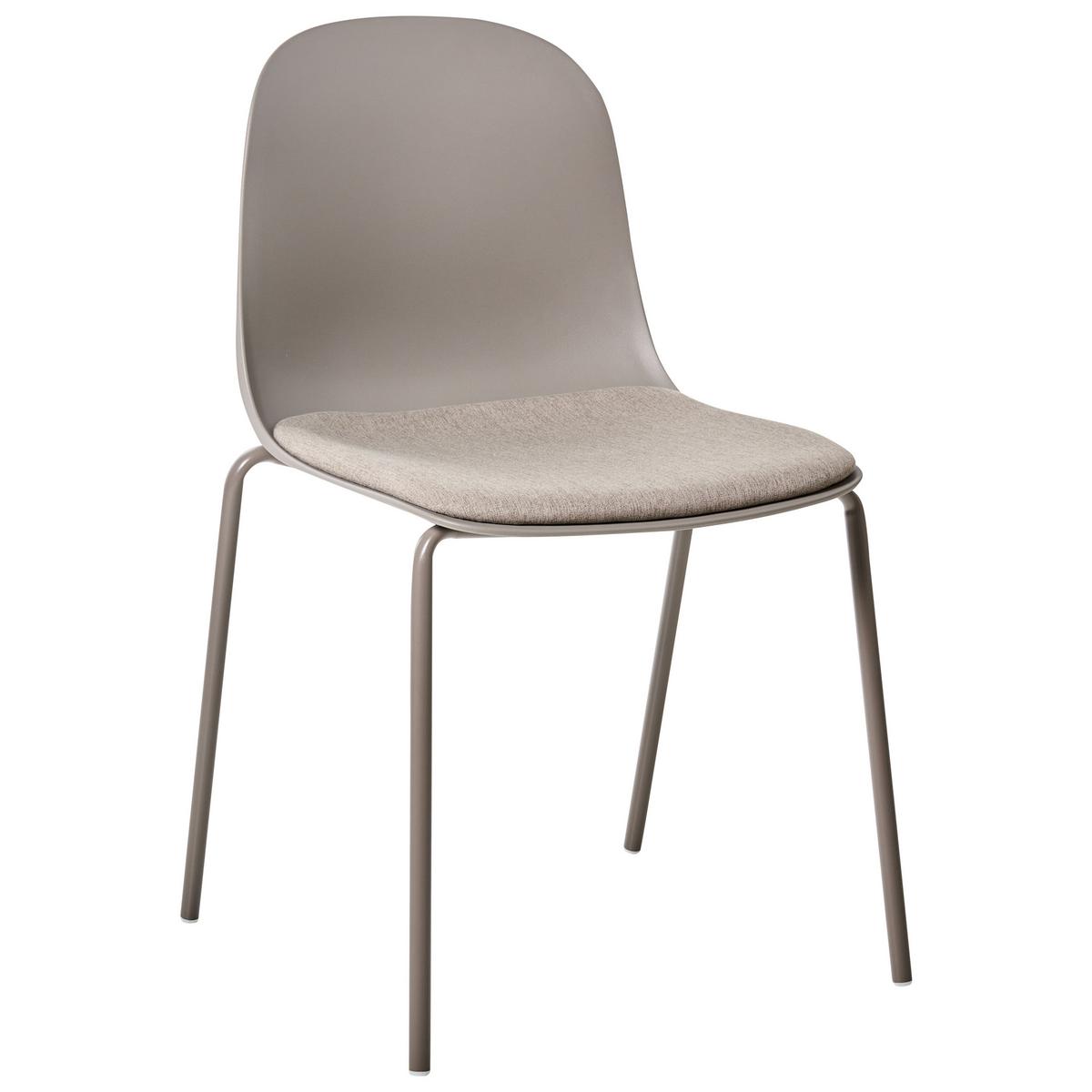KONFERENZSTUHL 2er-Set Taupe Dorr - Taupe, Kunststoff (50/85/54cm) - Beliani