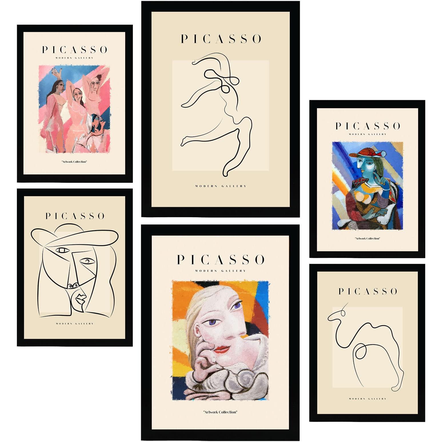 POSTER Set Mit 6 In Schwarzer Tinte Harmonie A3 & A4 Rahmenlos - Klar, Papier (29/3cm) - Nacnic