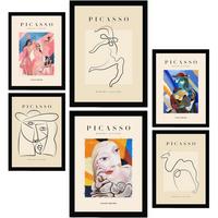POSTER Set Mit 6 In Schwarzer Tinte Harmonie A3 & A4 Rahmenlos - Klar, Papier (29/3cm) - Nacnic