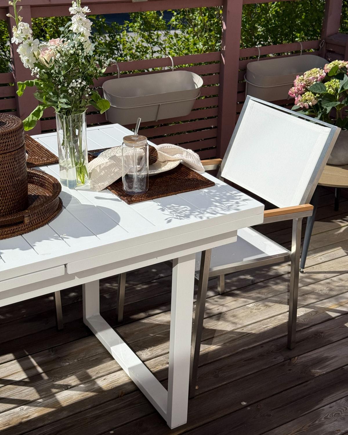 GARTENMÖBEL-SET 6-Sitzer Weiß Valcanetto/Grosseto - Silberfarben/Weiß, Metall - Beliani