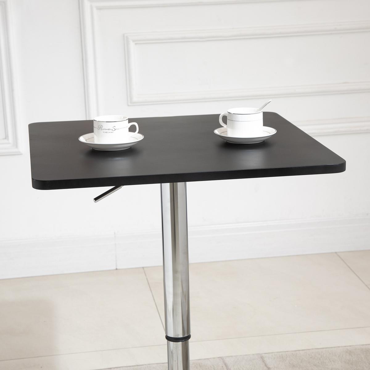 BARTISCH Höhenverstellbar Stehtisch mit Drehbar Tischplatte für Wohnzimmer - Schwarz, Holzwerkstoff (60/60/91cm) - HOMCOM