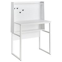 SCHREIBTISCH mit Lochplatte Weiß 84/48 cm Buxton - Weiß, Holzwerkstoff (48/84/121cm) - Beliani
