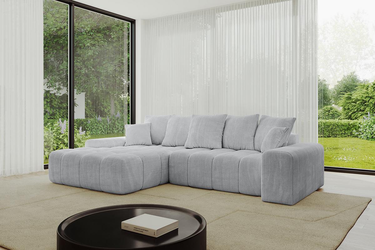 ECKSOFA Ottomane Links ENSI-L - 267x164x69 cm Grau - Grau, Holzwerkstoff/Kunststoff (267/164cm) - ALTDECOR