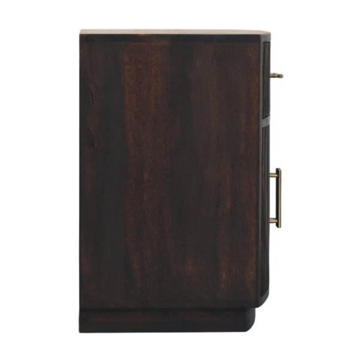 NACHTTISCH mit Samt-Mokka-Finish, 1 Schublade, 2 offene Ablagen, dunkelbraun - Dunkelbraun, Holz (50/60/40cm) - Artisan Furniture