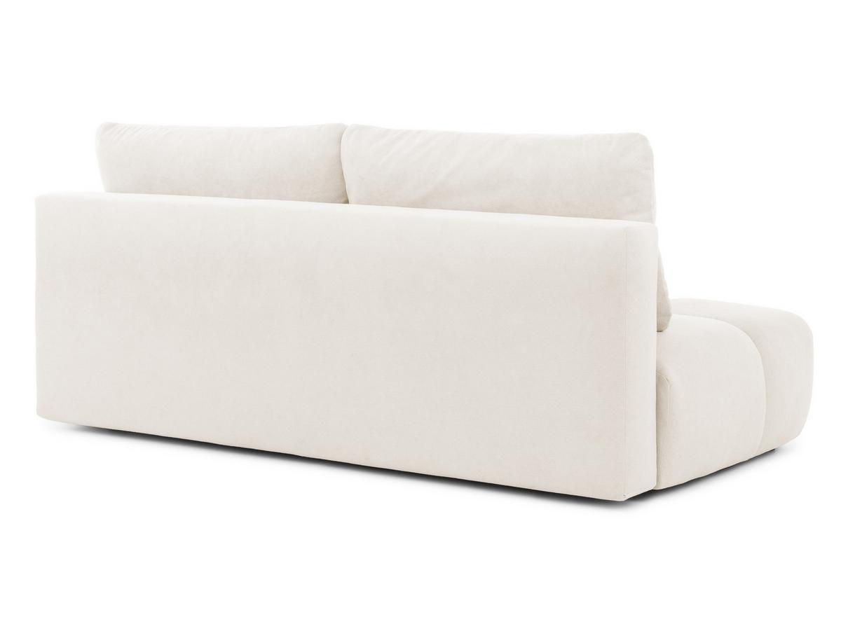 SCHLAFSOFA Belluno aus hochwertigem Creme Plüschstoff mit Bettkasten und tiefen Steppungen in Bubble-Optik - Creme/Schwarz, Holz/Kunststoff (205/87/105cm) - S-Style