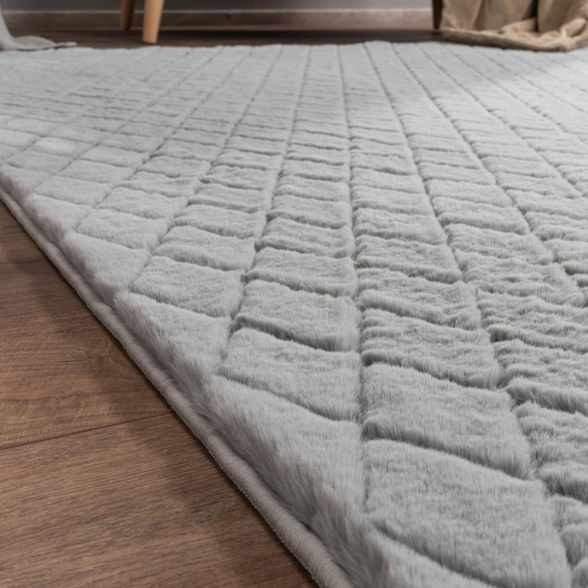 HOCHFLORTEPPICH, mit Struktur, Florhöhe 22 mm, Grau, 160 x 220 cm - Grau, Textil (220/160cm) - KADIMA DESIGN