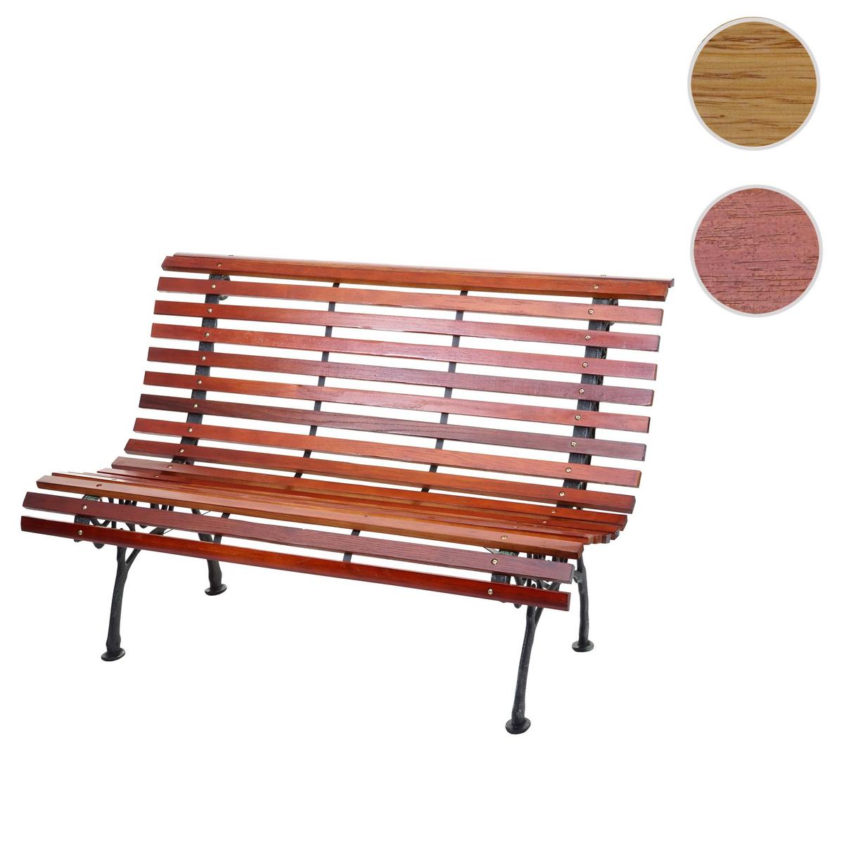 GARTENBANK Schwarz, Teak Dekor - Schwarz/Teakfarben, Holz (122/80/70cm) - MCW