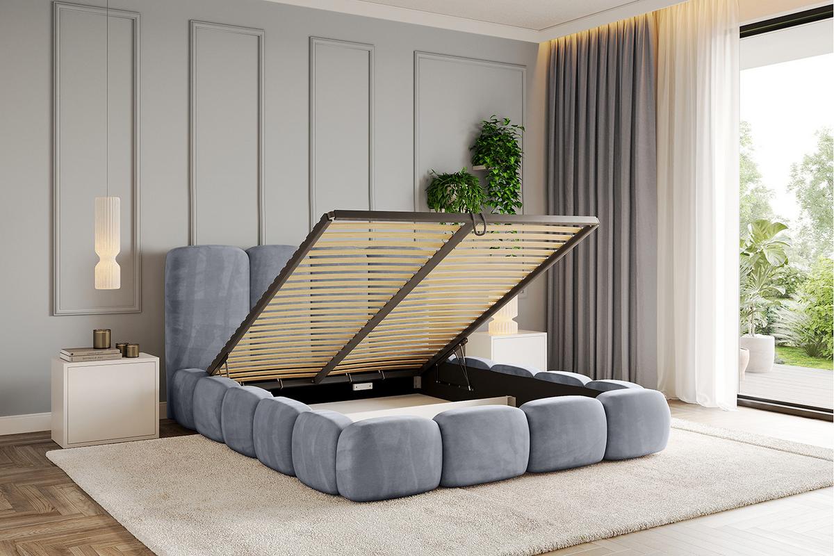 POLSTERBETT mit Bettkasten und Lattenrost, Boxbett ohne Matratze - KALA 120x200 Grau - Grau, Holzwerkstoff/Textil (120/200cm) - ALTDECOR