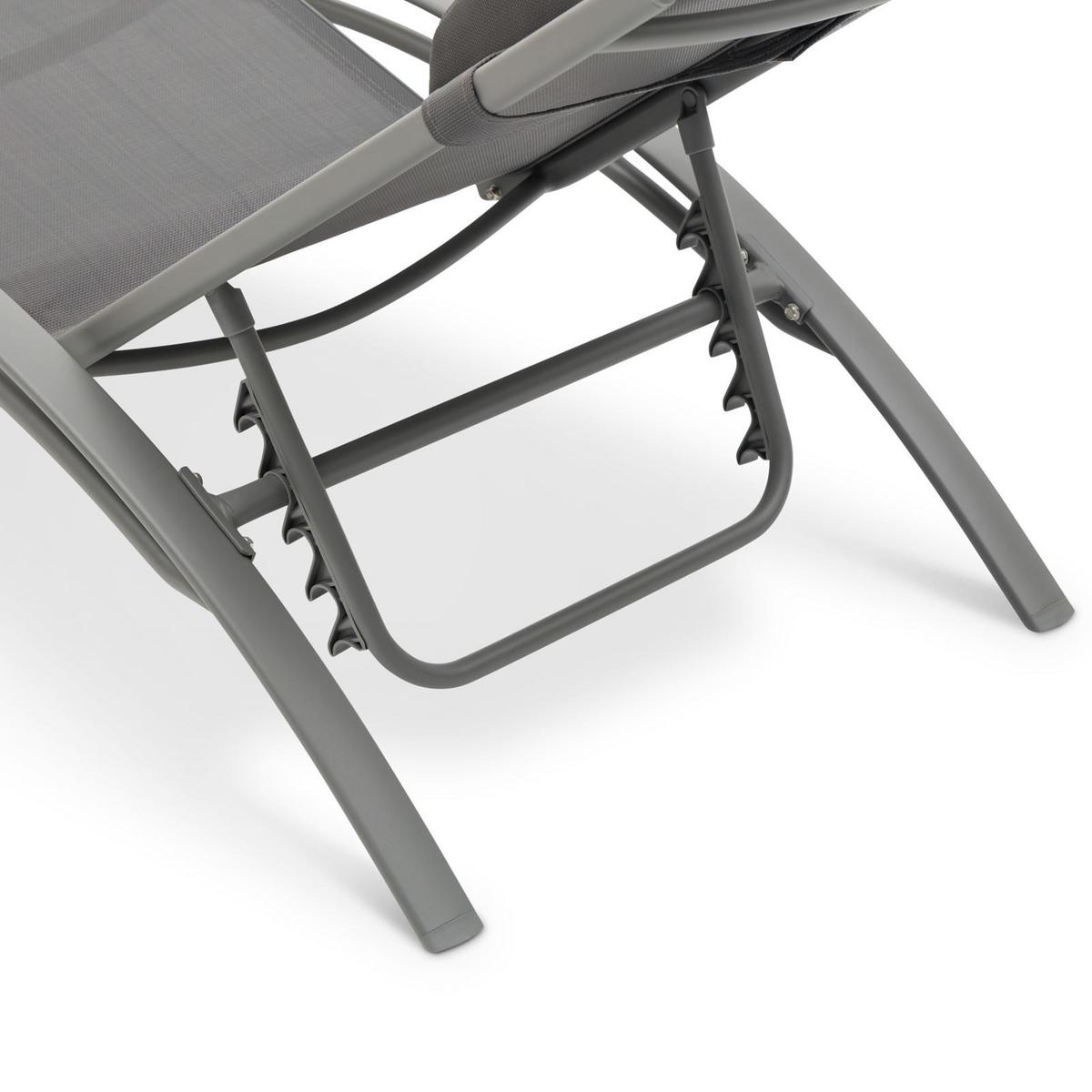 GARTENLIEGE RELAX grau - Grau, Textil/Metall (179/88/64cm) - IDIMEX