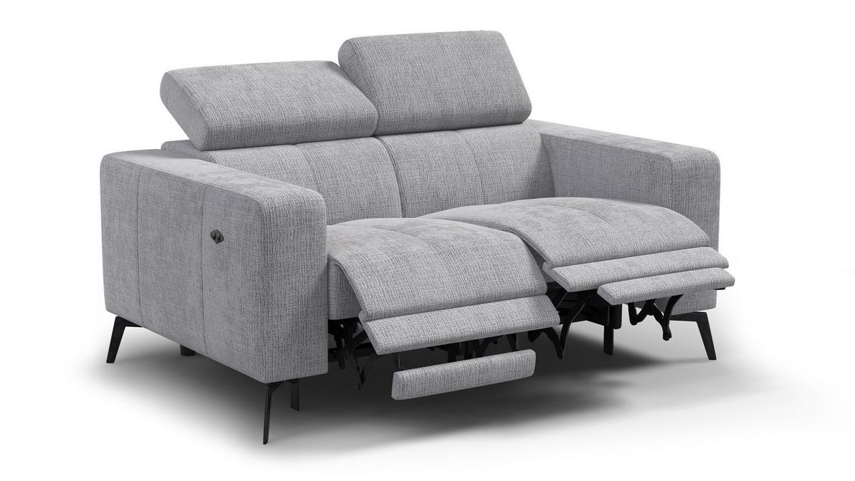 RELAXSOFA MORELLO 2-Sitzer, hellgrau, 2 x Relax Zero Gravity - Hellgrau, Holz/Textil (164/82/103cm) - Wozimo