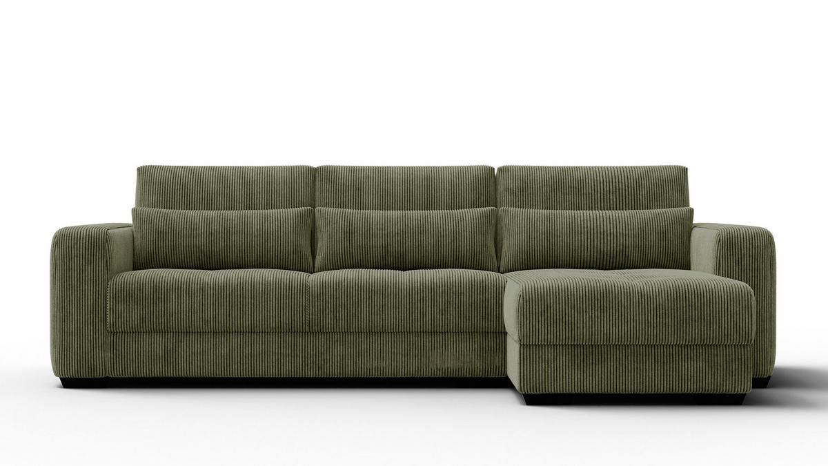 ECKSOFA OLI 4-Sitzer rechts, olivgrün - Olivgrün, Holz/Textil (295/172cm) - Wozimo