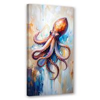 LEINWANDBILD Oktopus Meeresfrüchte 50x100cm - Blau, Textil (50/100cm) - Feeby