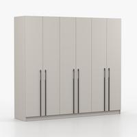 DREHTÜRENSCHRANK ROSA II 6D 230/210/55 cm 6-türig Kaschmir - Kaschmir/Schwarz, Holz/Holzwerkstoff (230/210/55cm) - imoebel24