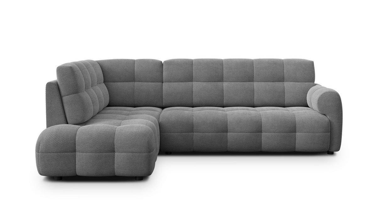 ECKSOFA MELLOW 5-Sitzer, grau - Schwarz/Grau, Holz/Textil (283/191cm) - Wozimo