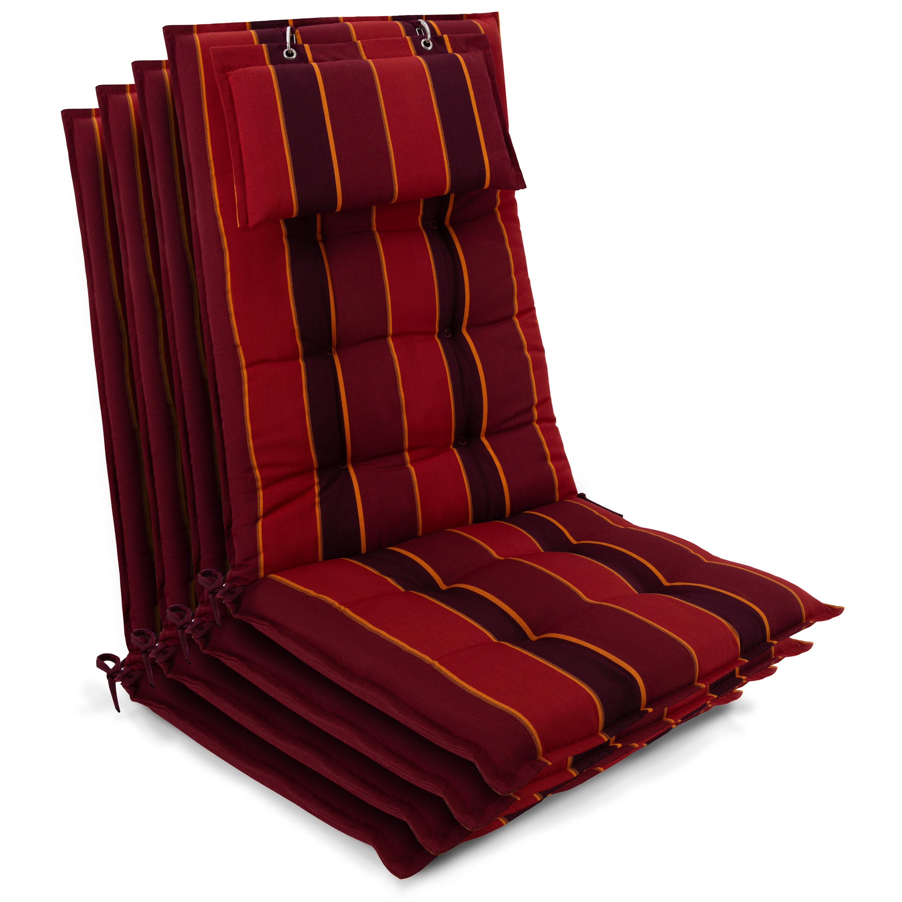 HOCHLEHNER Sun-HL 119x50x8cm Rot-Anthrazit-Gestreift (4tlg) - Dunkelrot, Textil (50/120cm) - Beautissu 