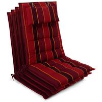HOCHLEHNER Sun-HL 119x50x8cm Rot-Anthrazit-Gestreift (4tlg) - Dunkelrot, Textil (50/120cm) - Beautissu 