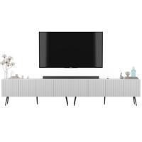 TV-LOWBOARD 2-er Set Elpis Weiß Matt mit Metallbeinen 150 cm Glamour - Schwarz/Weiß, Holzwerkstoff (300/60.5/36.5cm) - Meble Lindner