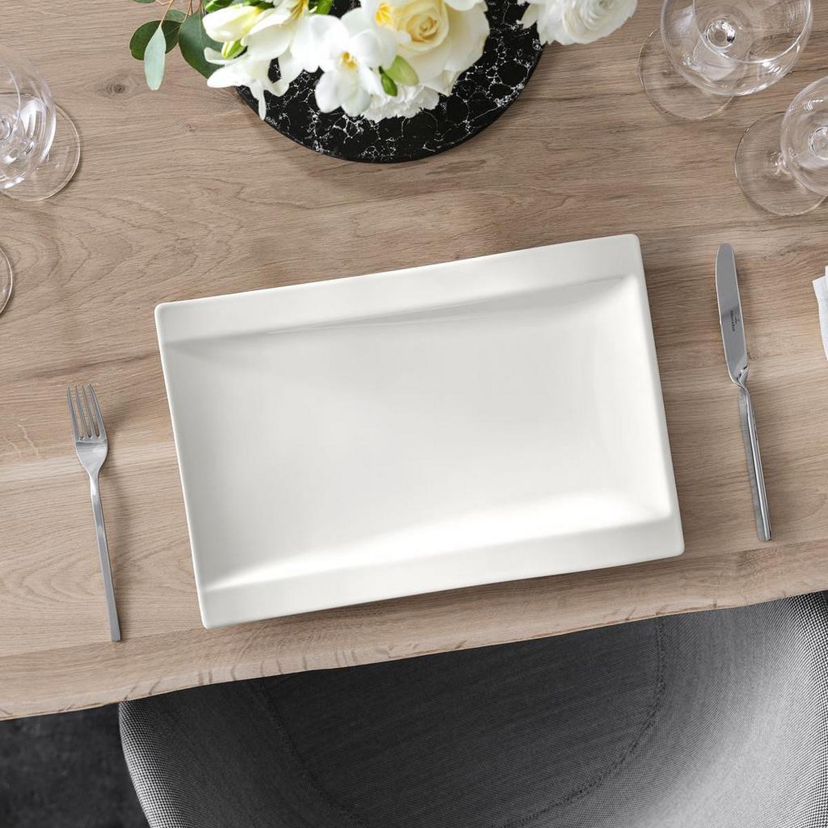 GOURMETTELLER NewWave weiß 37 x 25 cm 4er Set - Weiß, Keramik (1cm) - Villeroy & Boch
