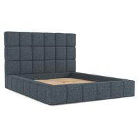 POLSTERBETT Skiathos mit Stauraum 200/200 cm Marineblau im Modesto Stoff - Schwarz/Naturfarben, Holz/Holzwerkstoff (200/200cm) - AltaBeds