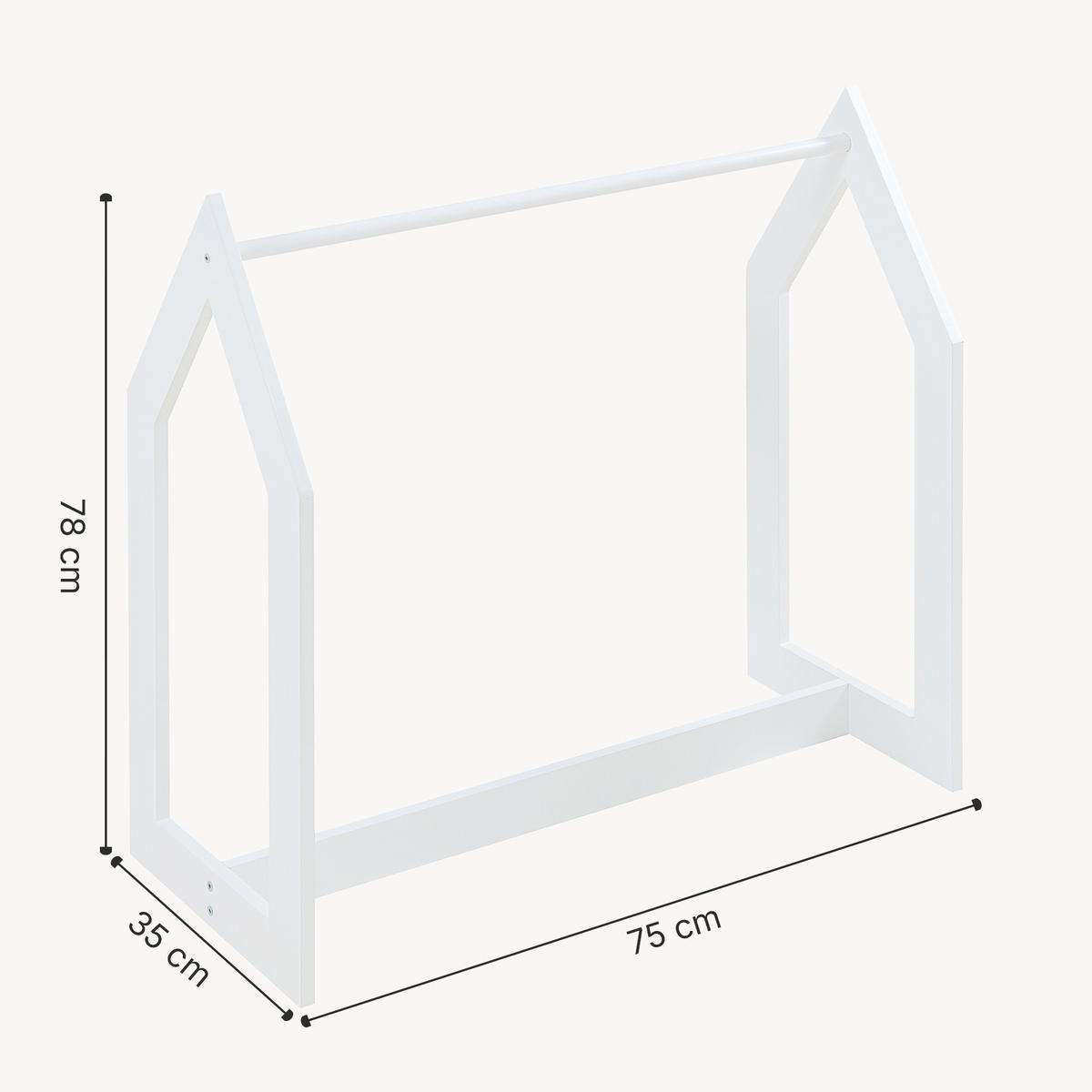 KINDERKLEIDERSTÄNDER Værløse - Weiß, Holzwerkstoff (75/78/35cm) - [en.casa]