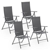 GARTENSTUHL Calena Anthrazit klappbar (4er Set) - Anthrazit, Metall (57/105/68cm) - Juskys