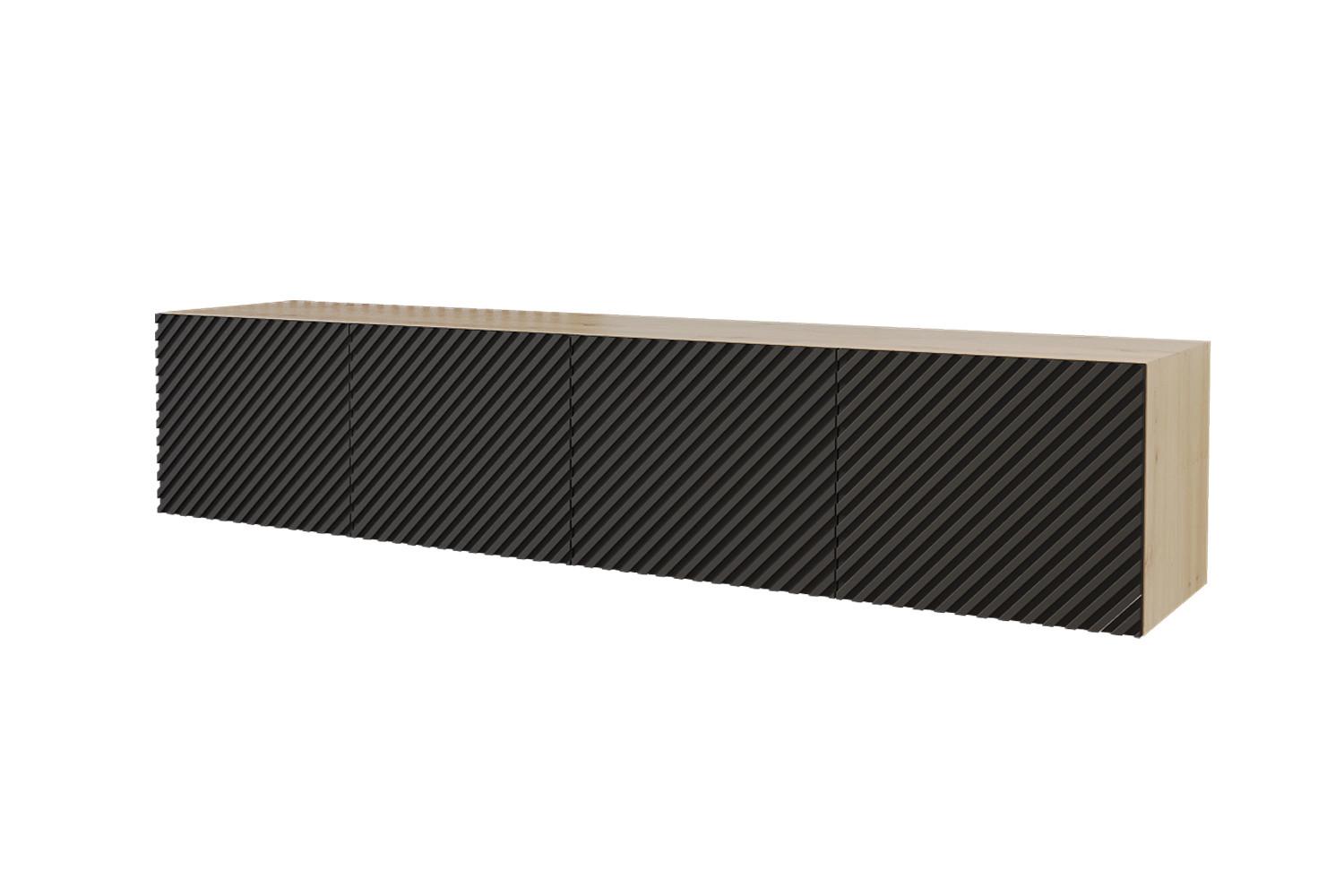LOWBOARD ZENO-W 2x100x40x40 cm - Artisan / Schwarz - Schwarz, Holzwerkstoff (200/40/40cm) - ALTDECOR