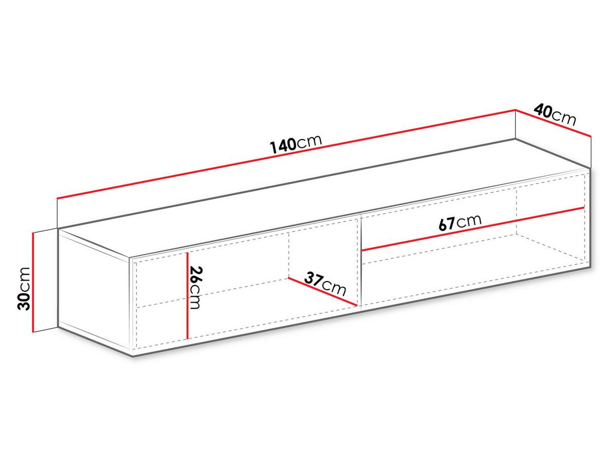 TV-LOWBOARD Vigo 140 - Schwarz Hochglanz/Schwarz, Holzwerkstoff (140/30/40cm) - MIRJAN24
