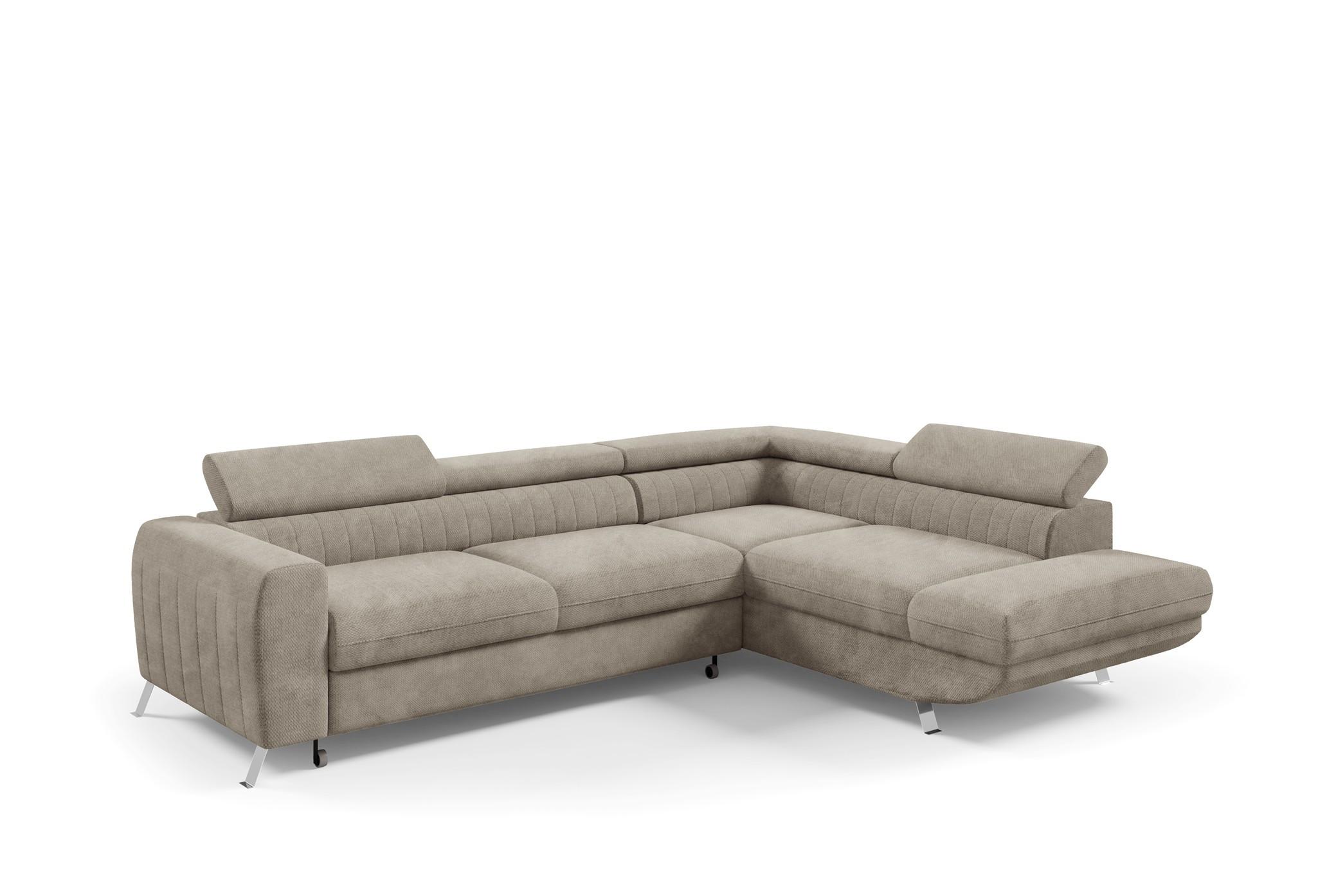 ECKSOFA Marios Mit Schlaffunktion - Hellbraun, Holzwerkstoff/Textil (202/260cm) - Fun Möbel
