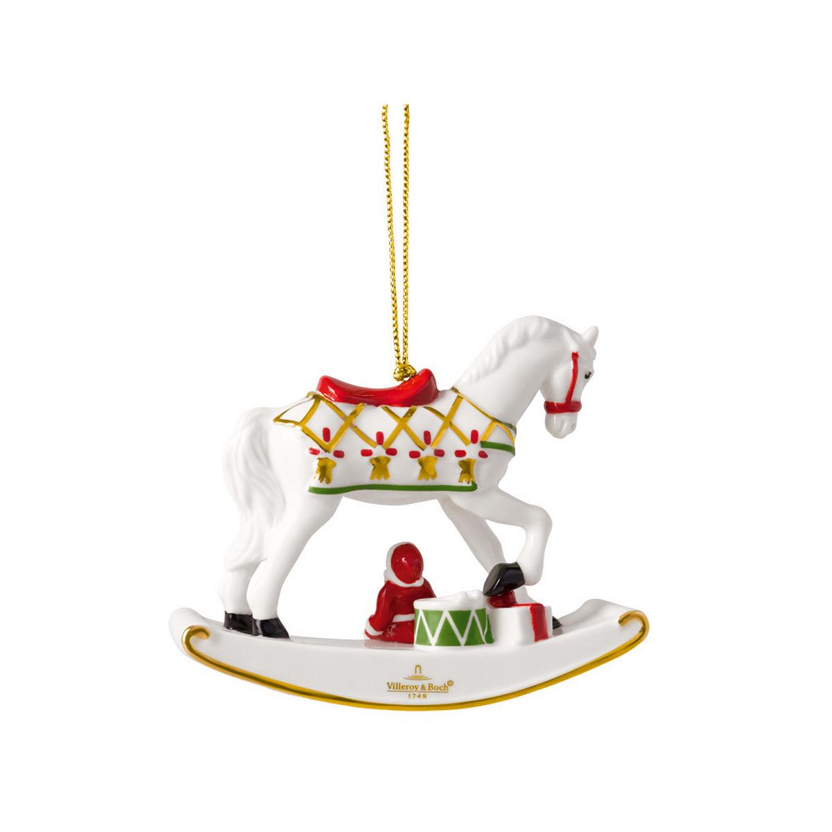 ORNAMENT SCHAUKELPFERD 2026 Christmas Classics weiß-gold 10,9 x 3,8 x 8,9 cm - Goldfarben/Weiß, Keramik (3.8/8.9/10.9cm) - Villeroy & Boch