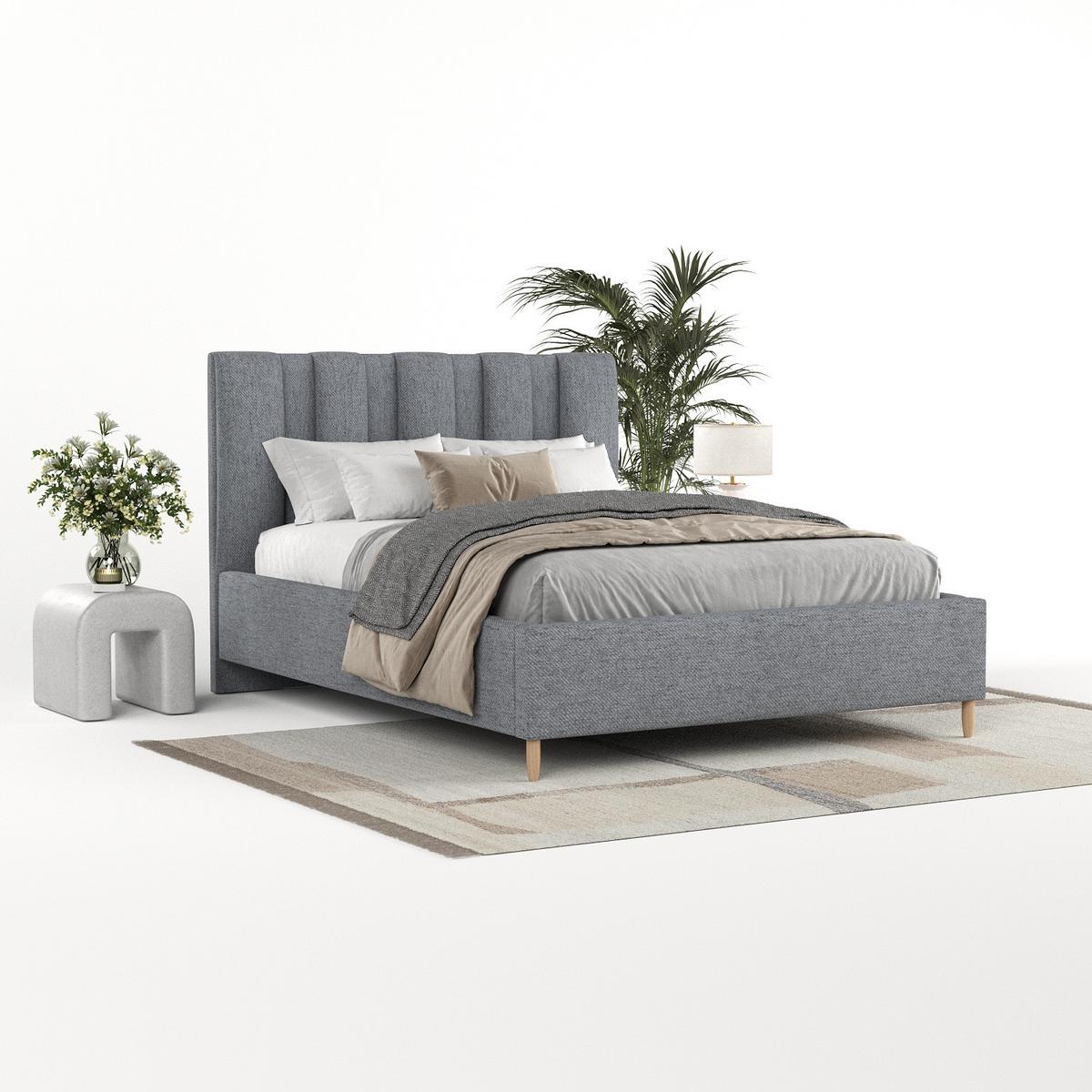 POLSTERBETT Loom 180/200 cm Grau im Neve Stoff - Naturfarben/Grau, Holz/Holzwerkstoff (180/200cm) - AltaBeds